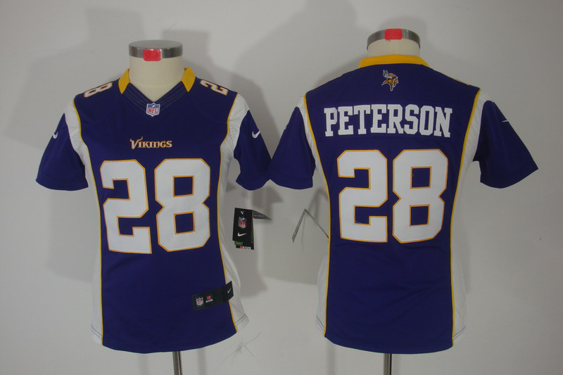 #28 Peterson Purple Minnesota Vikings limited Women Nike NFL Jersey