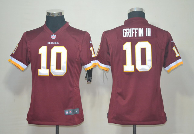 Washington Redskins #10 Griffin III Red Women Game Nike NFL Jersey