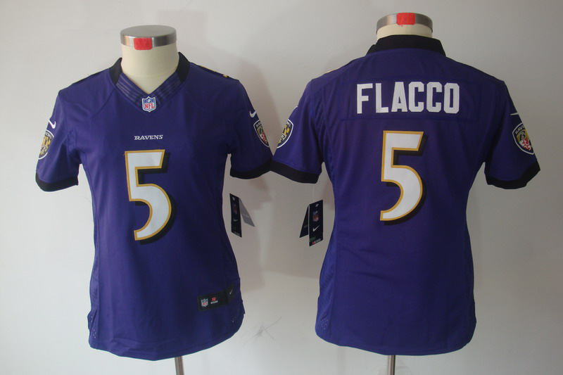 Flacco jersey Purple #5 Women limited Nike NFL Baltimore Ravens jersey