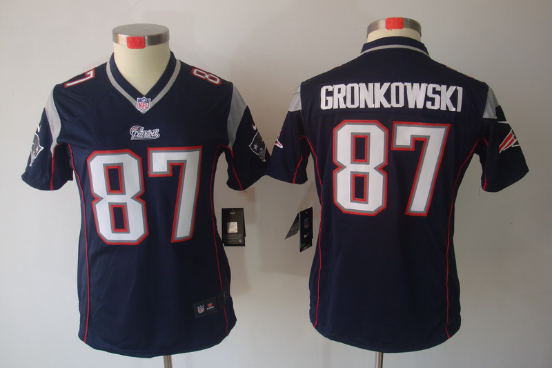 limited Women Nike NFL #87 Gronkowski Blue New England Patriots Jersey