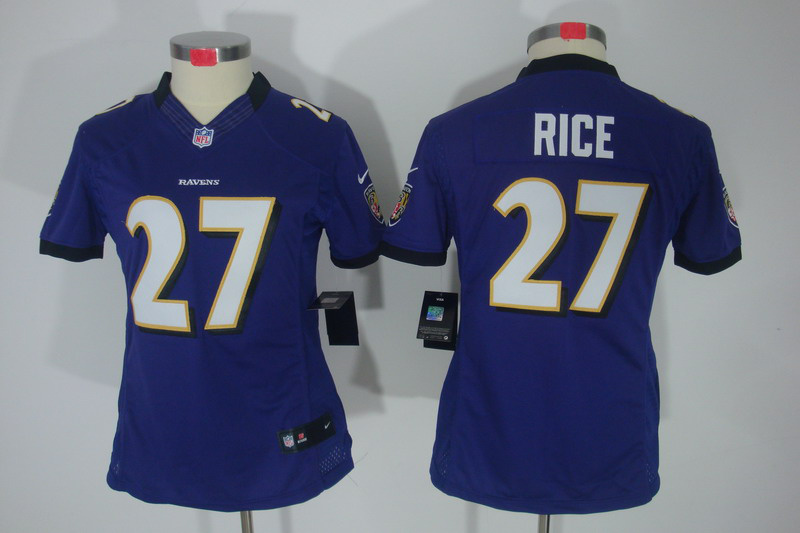 Ravens #27 Ray Rice Purple limited Women Nike NFL Jersey