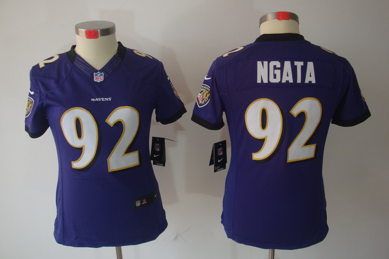  Purple Ngata Jersey, Baltimore Ravens #92 Women Nike Jersey