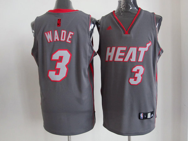 Wade grey Jersey, NBA Miami Heat #3 Revolution 30 Jersey