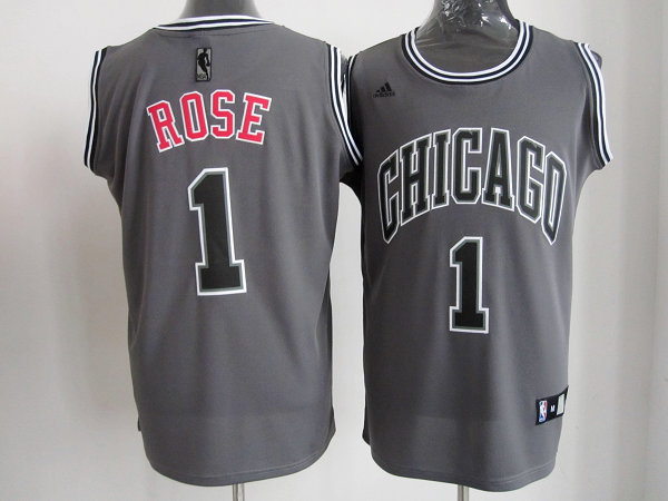 Revolution 30 #1 grey Derrick Rose NBA Chicago Bulls Jersey