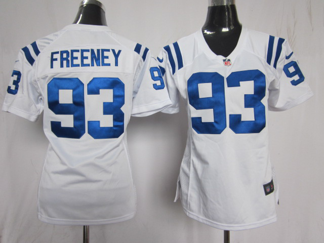 #93 Dwight Freeney white Indianapolis Colts Nike Women jersey