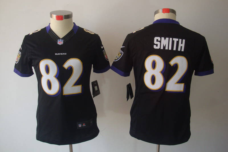 black Torrey Smith limited Ravens #82 Women Jersey