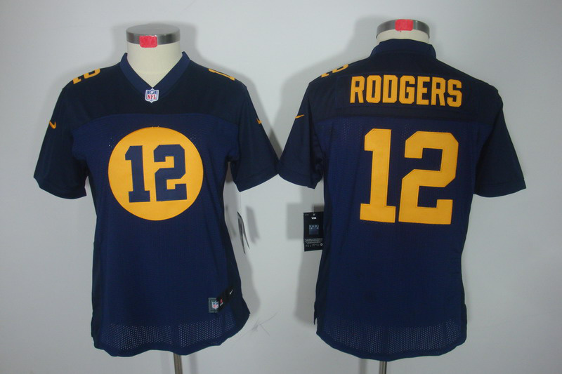 Aaron Rodgers Limited Jersey: Nike Women #12 Green Bay Packers Jersey in blue