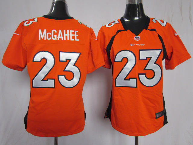 Denver Broncos #23 Mcgahee game Orange Nike Women jersey