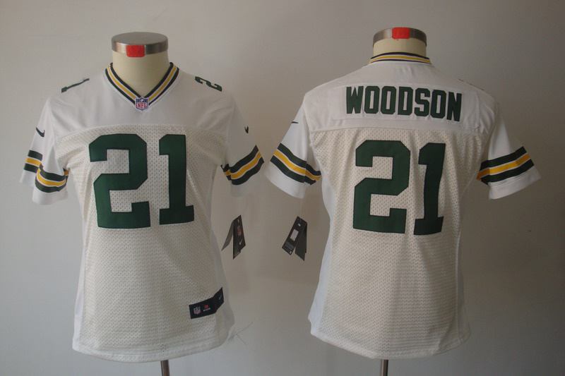 Charles Woodson Limited Jersey White #21 Nike Women Green Bay Packers Jersey