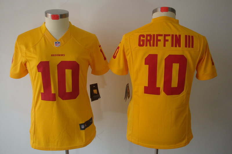 Washington Redskins #10 Griffin III Limited yellow Nike Women jersey