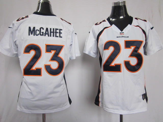 Denver Broncos #23 Mcgahee game Nike Women jersey in White