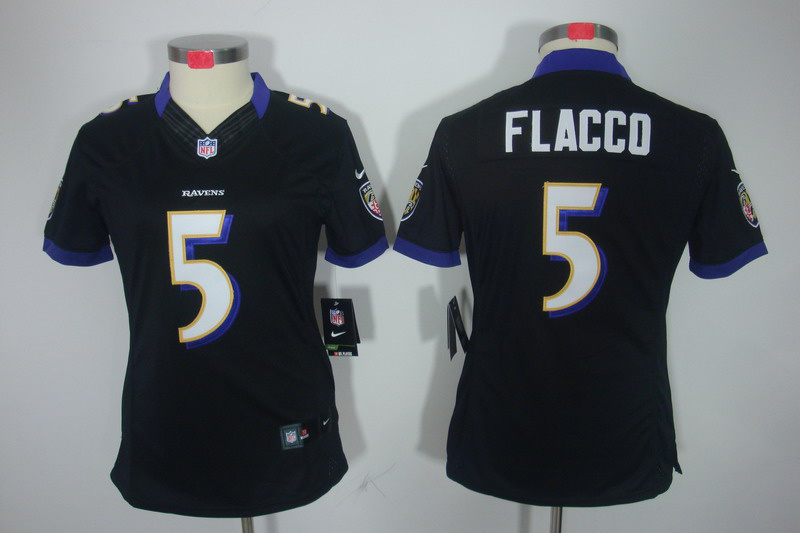 black Flacco Limited Nike Women Baltimore Ravens #5 Jersey