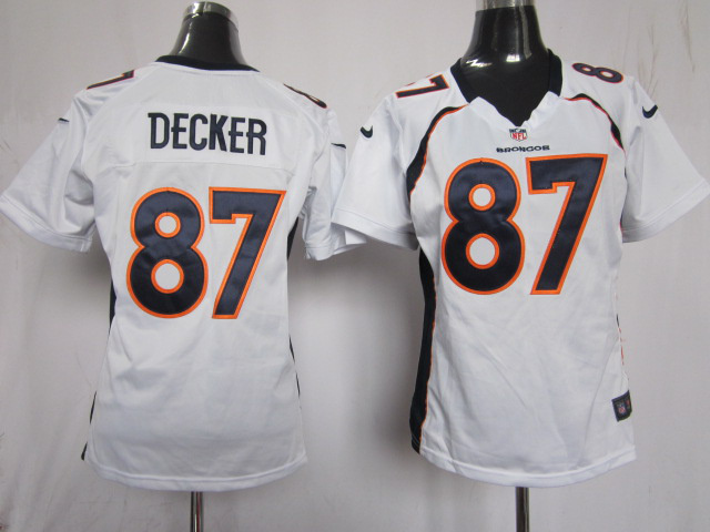 Decker Game Women White Broncos Jersey