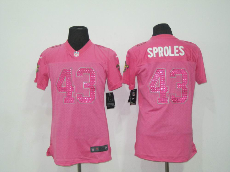 pink Darren Sproles jersey, New Orleans Saints #43 Nike Women jersey