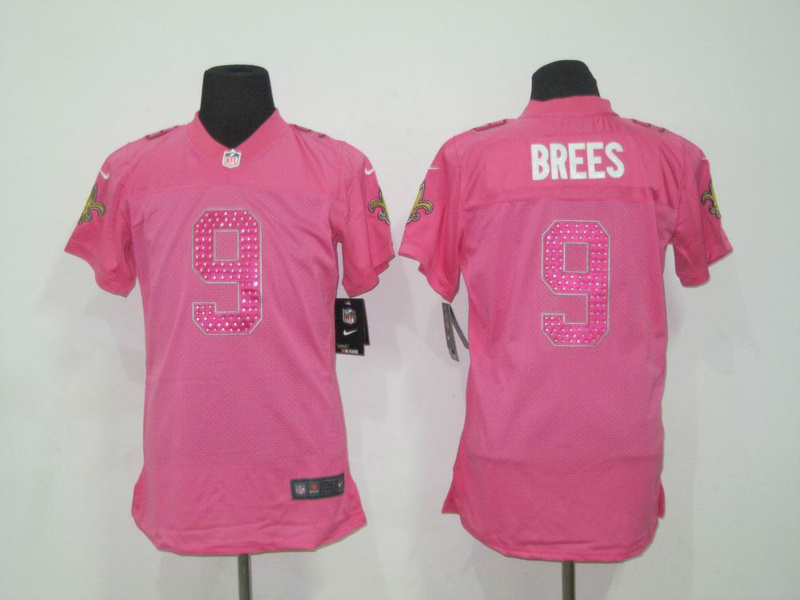 Brees Jersey pink #9 Nike Women New Orleans Saints Jersey