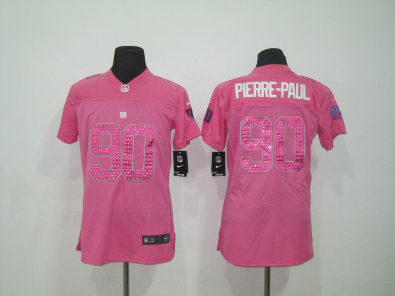 pink Pierre Paul Nike Women New York Giants #90 Jersey