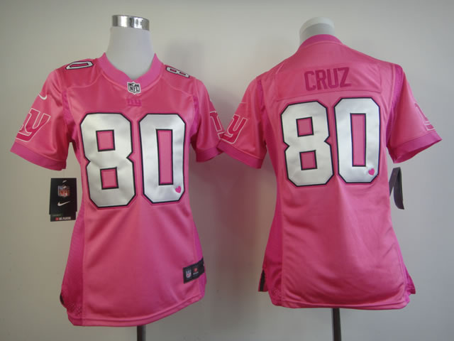 Nike Women Love's #80 pink Cruz New York Giants jersey