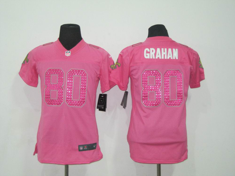 New Orleans Saints #80 Graham pink Nike Women jersey