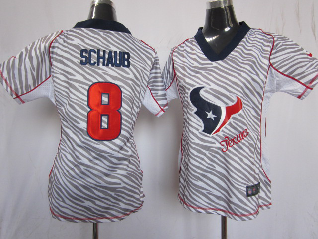 Texans #8 Matt Schaub Zebra Women 2012 Nike Field Flirt Fashion Jersey