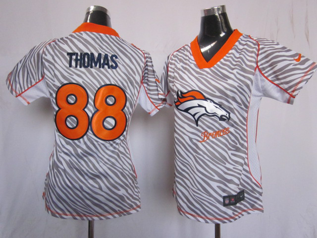 Denver Broncos #88 Thomas Zebra Nike Field Flirt Fashion jersey