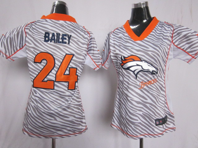 Denver Broncos #24 Bailey Zebra Women Fashion jersey