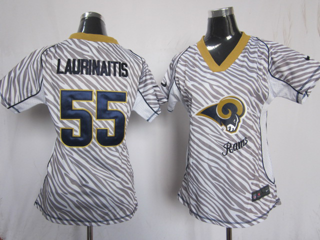 Zebra James jersey, St. Louis Rams #55 Women Nike Field Flirt Fashion jersey
