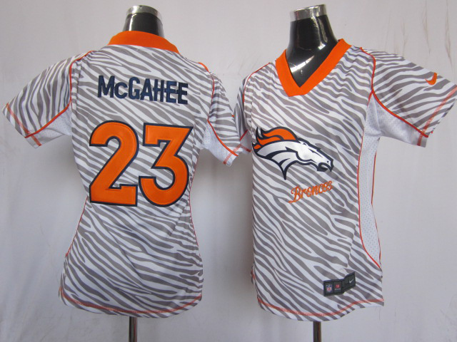 Zebra Mcgahee Broncos Women Field Flirt Fashion #23 Jersey
