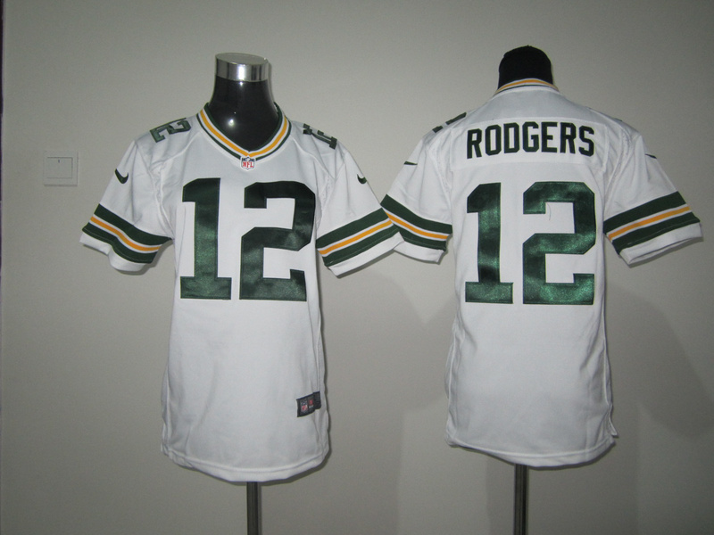 Packers #12 Aaron Rodgers white Kids Nike Game NFL Jersey