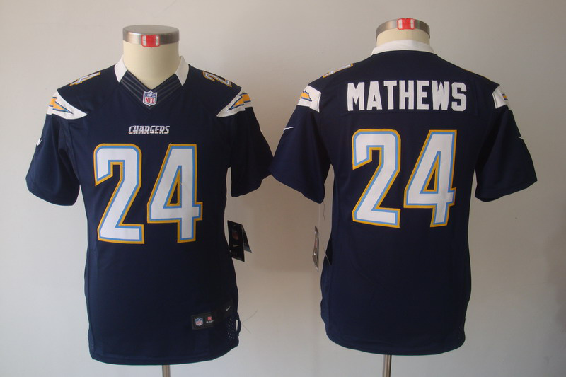 #24 Mathews blue Nike limited San Diego Chargers Youth jersey