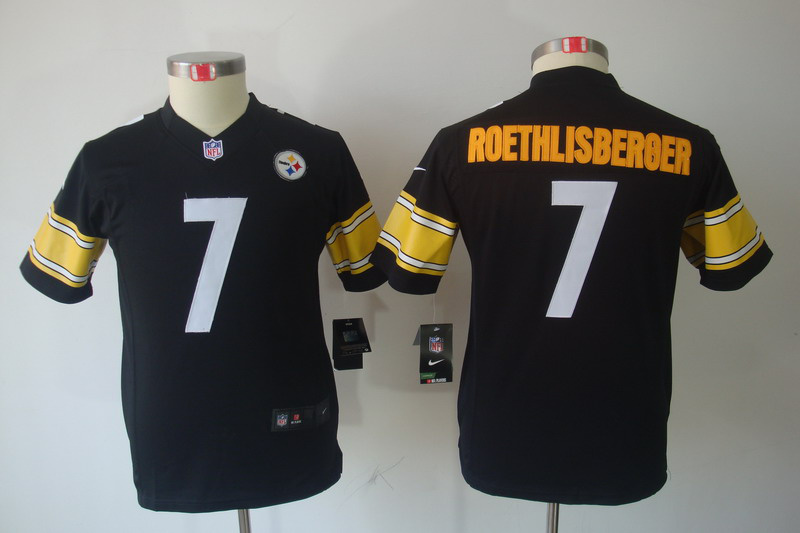 Nike limited Pittsburgh Steelers #7 Roethlisberger Black Youth jersey