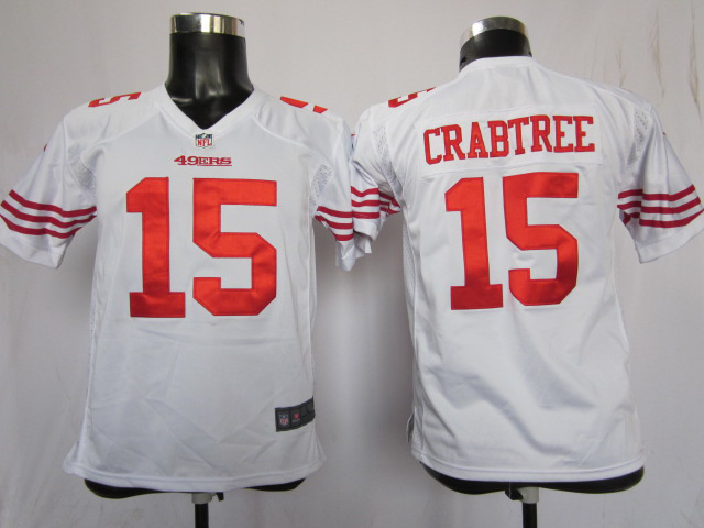 Youth White Crabtree jersey, Nike Game San Francisco 49ers #15 jersey
