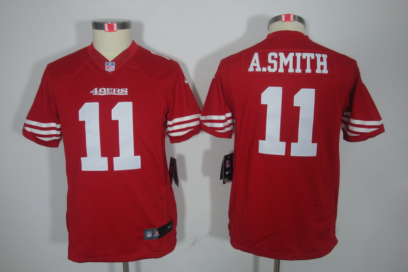 Smith red Nike limited 49ers Youth Jersey