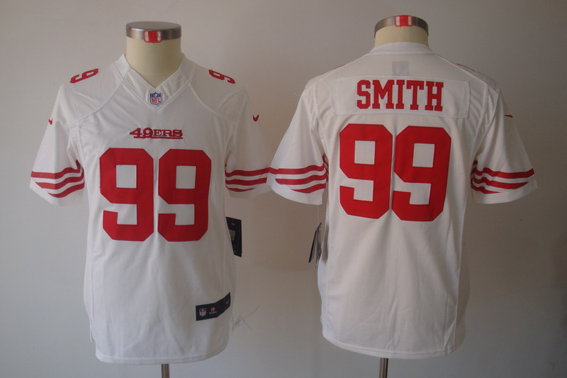 Smith Nike limited Jersey: #99 San Francisco 49ers Jersey in White