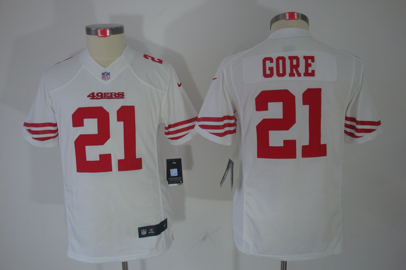 white Gore Youth Nike limited NFL 49ers #21 Jersey