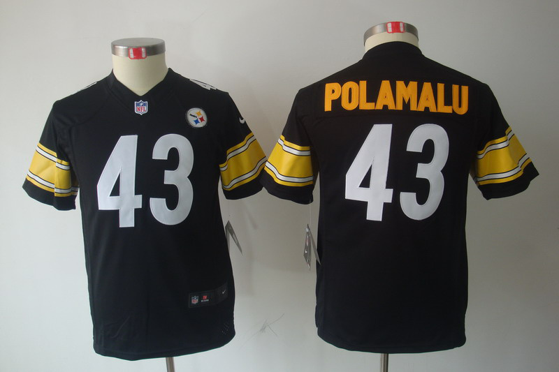 #43 Polamalu black Nike limited Pittsburgh Steelers Youth jersey