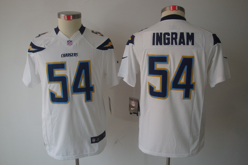 white #54 Ingram Nike limited San Diego Chargers Youth jersey