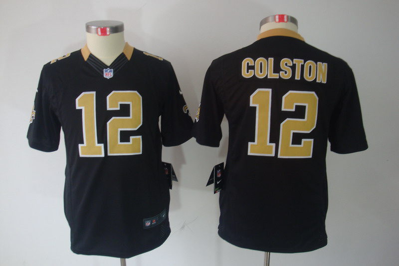 Saints #12 Colston Black Youth Nike limited NFL Jersey