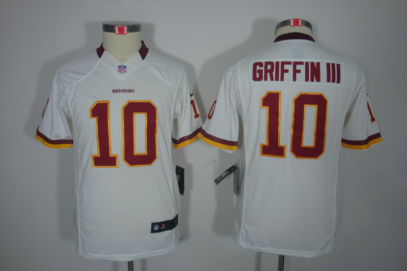 Redskins #10 Griffin III White Youth Nike limited NFL Jersey