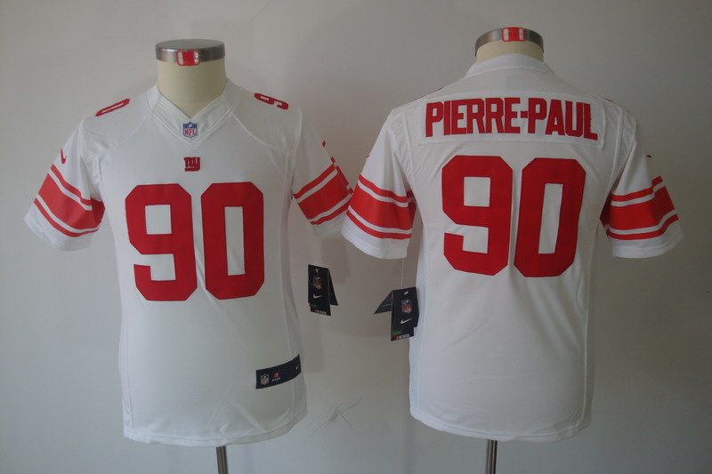 Youth Nike limited New York Giants #90 PIERRE-PAUL Youth jersey in White