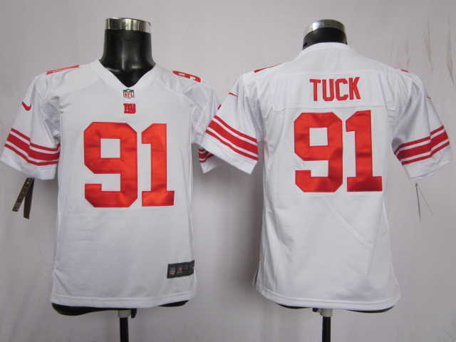 Tuck Game Jersey: Youth Nike Game #91 New York Giants Jersey in white