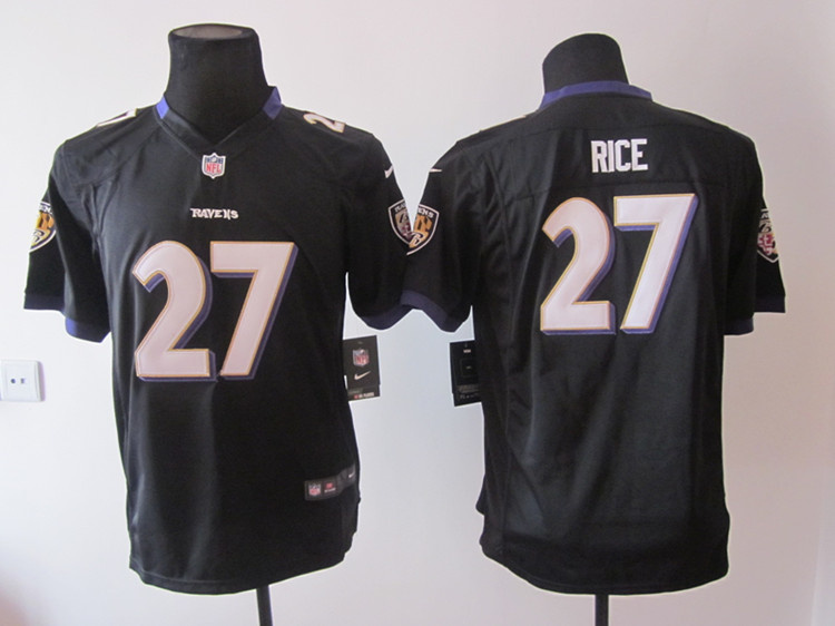 Rice 2012 Nike game Jersey: #27 Baltimore Ravens Jersey in black