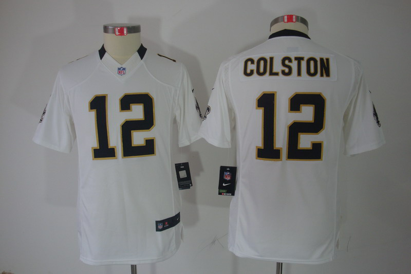 Nike limited Youth Colston white jersey, New Orleans Saints #12 jersey