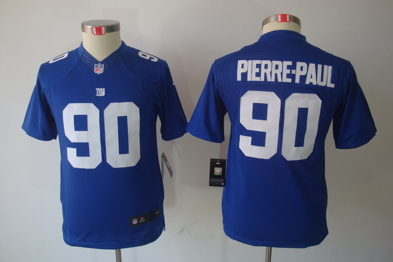 #90 PIERRE-PAUL blue Nike limited New York Giants Youth jersey