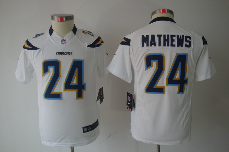 Youth White Mathews jersey, Nike limited San Diego Chargers #24 jersey