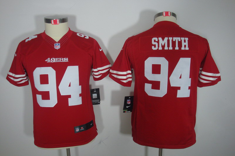 Youth Nike limited San Francisco 49ers #94 Justin Smith Youth jersey in red
