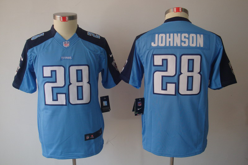 blue Chris Johnson Titans Youth Nike limited #28 Jersey