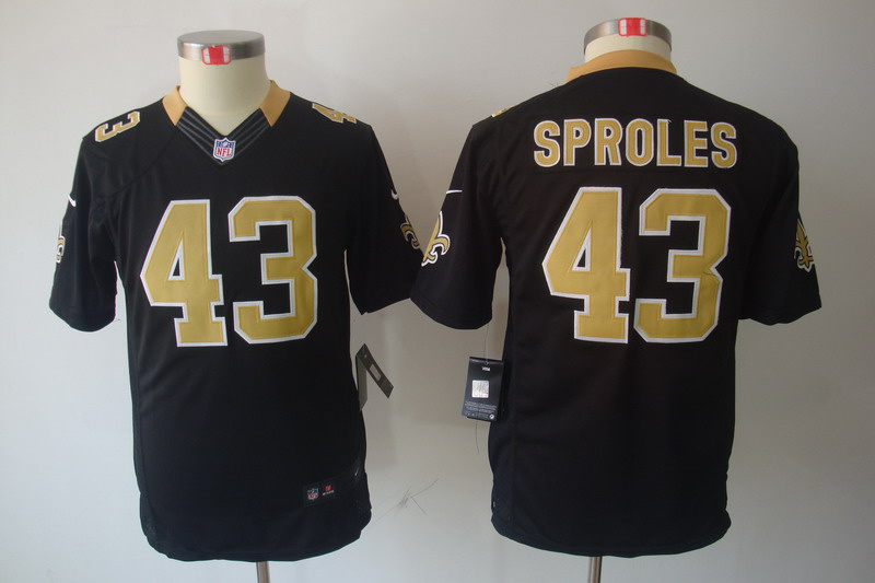 Black Sproles Saints Youth Nike limited #43 Jersey