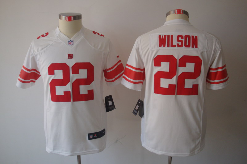 Giants #22 Wilson white Youth Nike Limited NFL Jersey