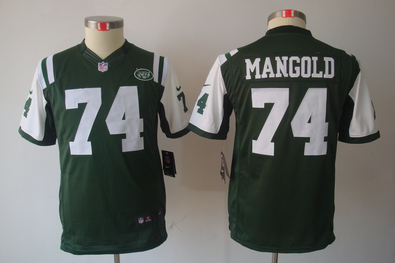 Nick Mangold limited Jersey: Youth Nike limited #74 New York Jets Jersey in Green