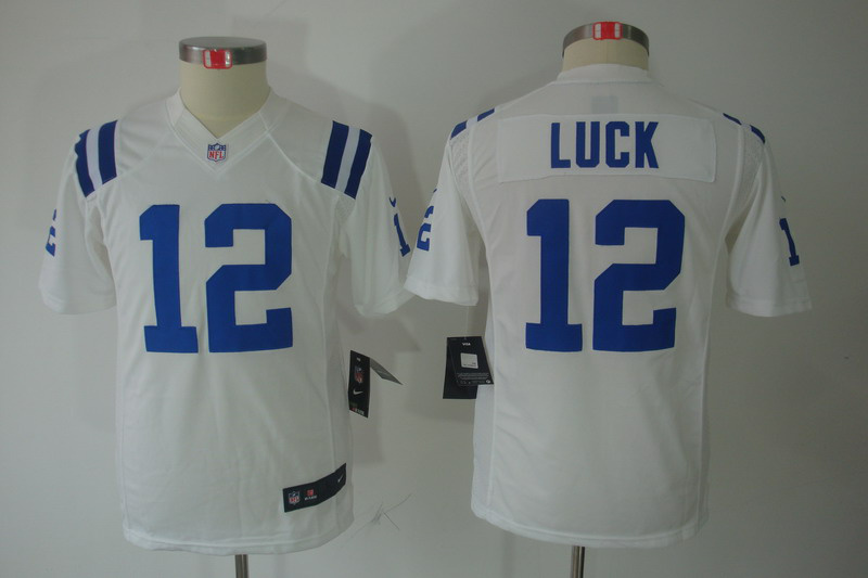 Youth white Luck Colts limited #12 Jersey